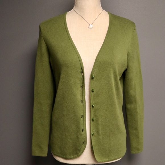 Mercer Street Studio Green Button Down Cardigan Top Size Small - Picture 6 of 15